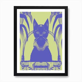 Cat Meow Pastel Chartreuse 2 Art Print