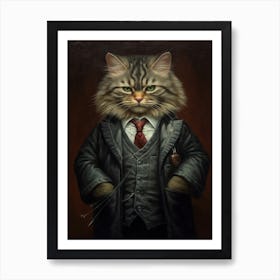 Gangster Cat American Bobtail Art Print