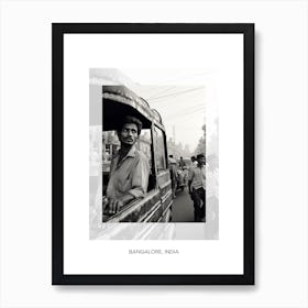 Poster Of Bangalore, India, Black And White Old Photo 3 Art Print