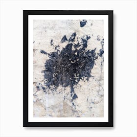 Stained Background. Abstract black paint grunge background 16 Art Print