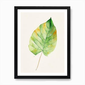 Papaya Leaf Minimalist Watercolour Art Print