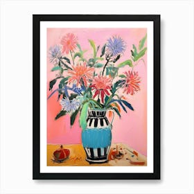 Flower Painting Fauvist Style Bee Balm 3 Art Print