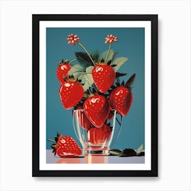 Vintage Strawberries Pop Art Photography Inspired 3 Art Print