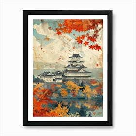 Nijo Castle Kyoto Mid Century Modern Art Print