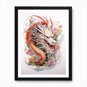 Dragon Close Up Traditional Chinese Style 8 Art Print