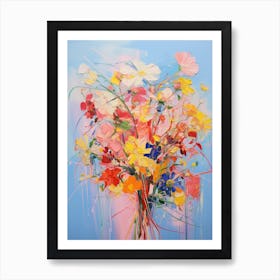 Abstract Flower Painting Asters 3 Art Print