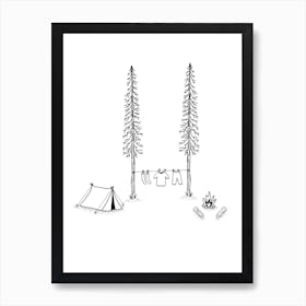 Camping Scene Art Print