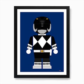 Toy Power Ranger Black  Art Print