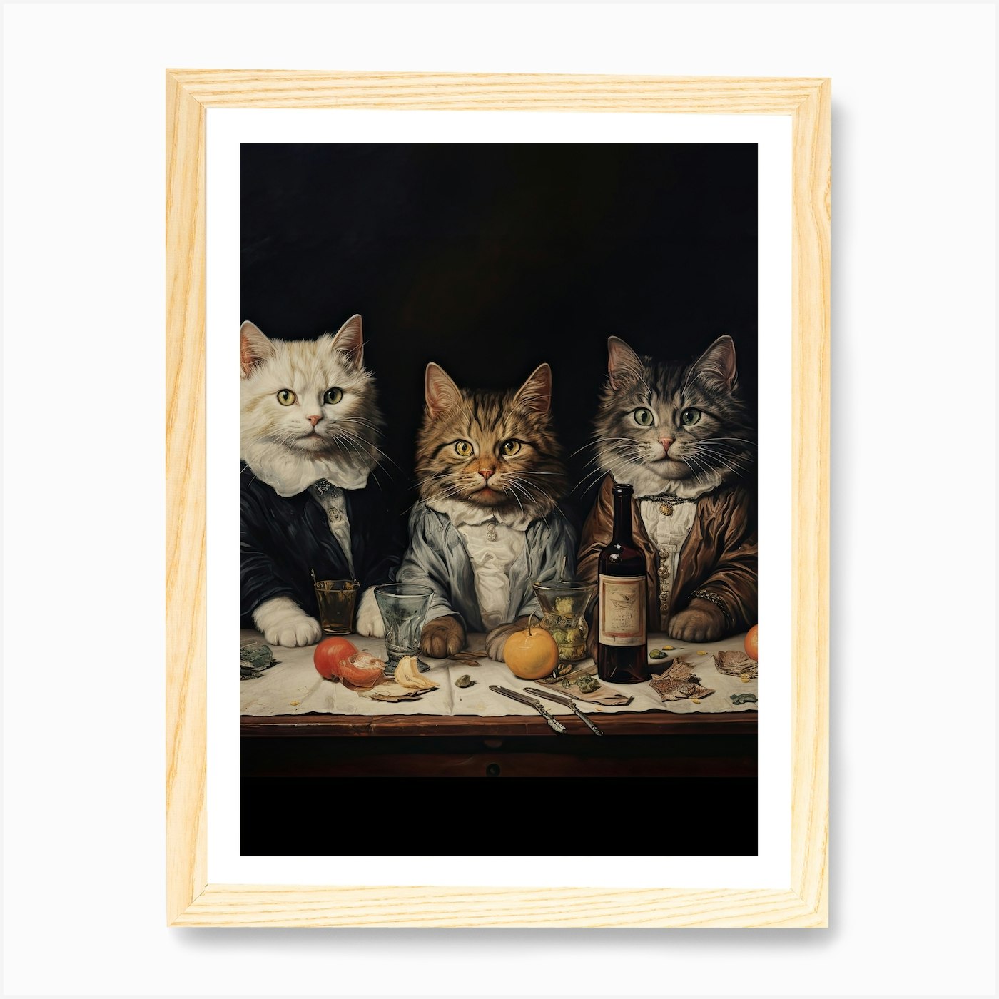 A Kittens Christmas Party by Louis Wain: Fine art print