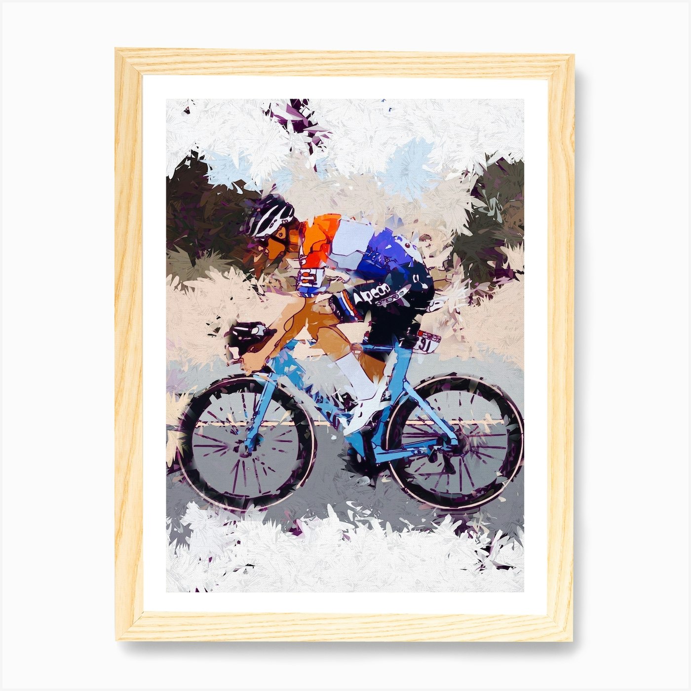 framed cycling art