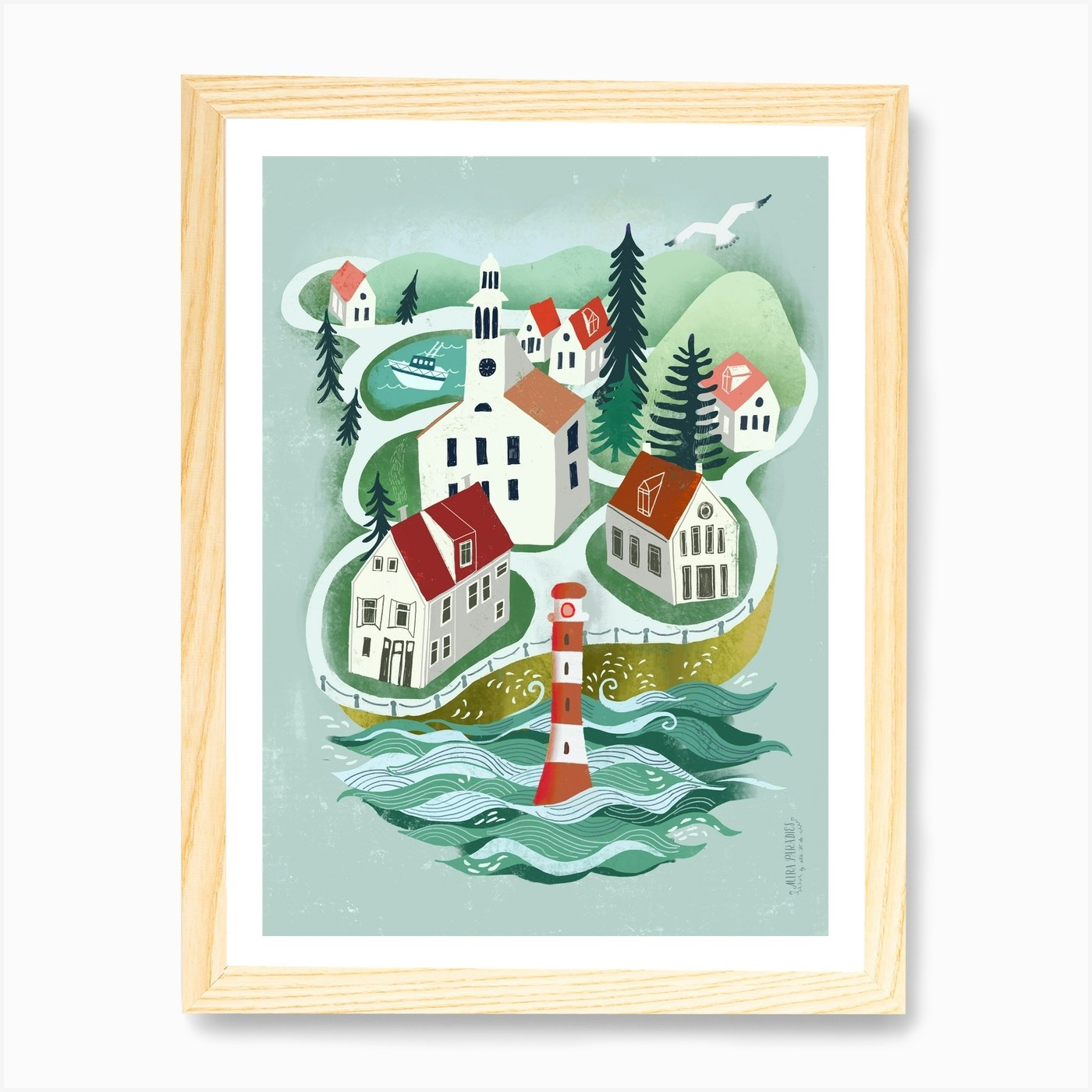 Traveling Maine Art Print Framed Wall Art Poster Canvas Print Picture - Picture 4 of 4