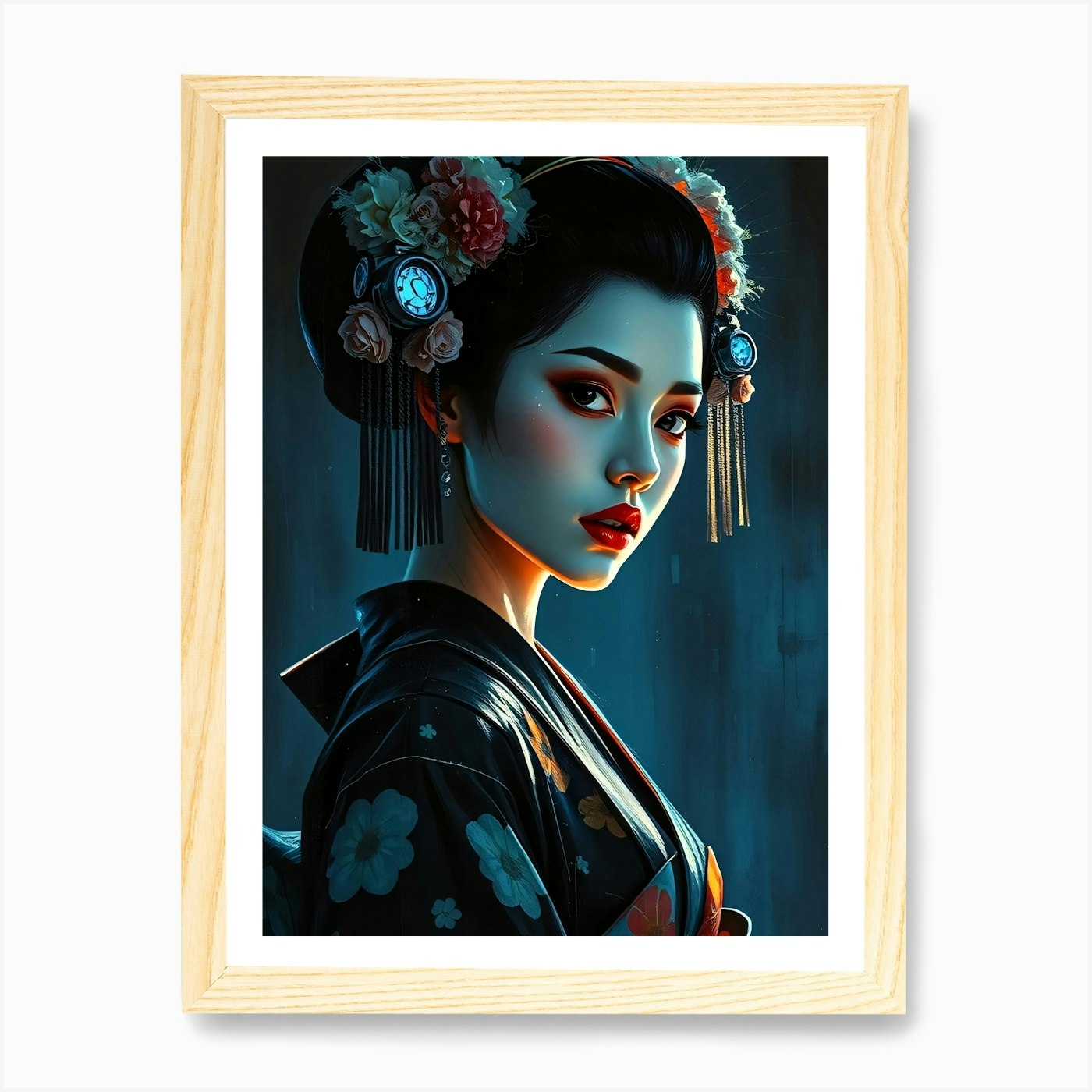 Geisha Painting - Diverse Art Illus Framed Wall Art Poster Canvas Print Picture - Picture 4 of 4