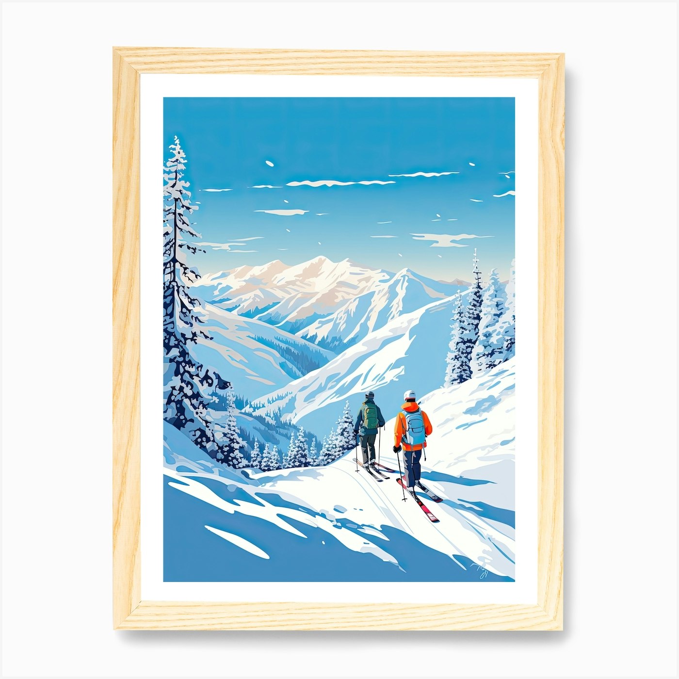 Big Sky Resort   Montana Usa, Ski R Framed Wall Art Poster Canvas Print Picture