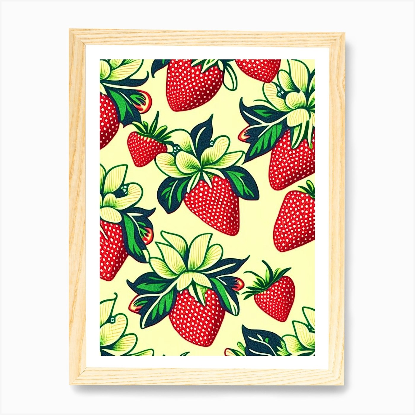 Retro Strawberry Print Fun Fruit Vintage Inspired 7/8 Wide Grosgrain Ribbon  Trim RIB1506