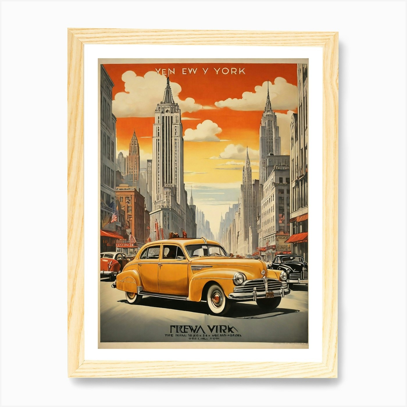 Póster de viaje vintage arte de Nueva York enmarcado arte de pared póster lienzo impresión imagen - Imagen 4 de 4