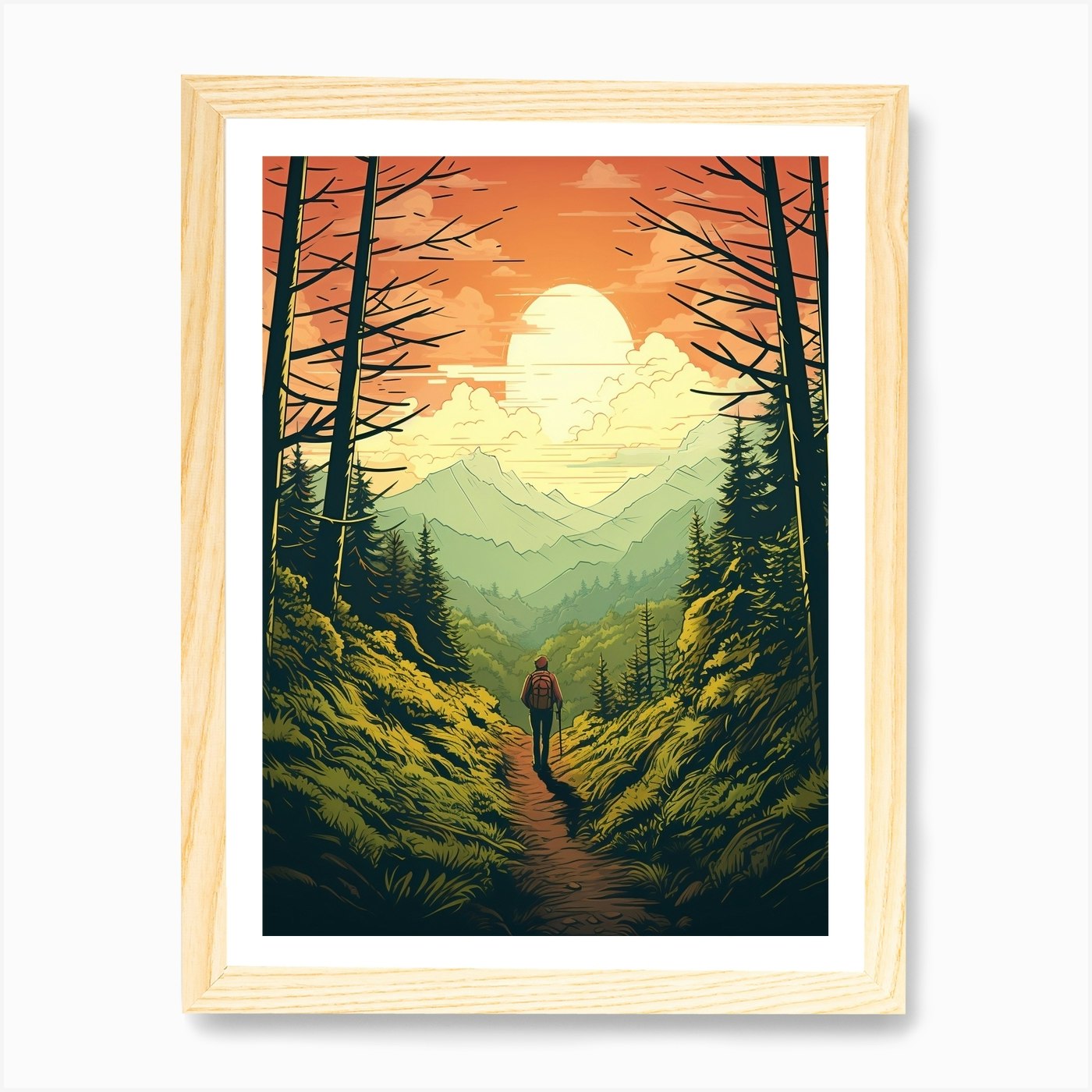 Appalachian Trail USA 1 Vintage Tra gerahmtes Wandbild Poster Leinwanddruck Bild - Bild 4 von 4