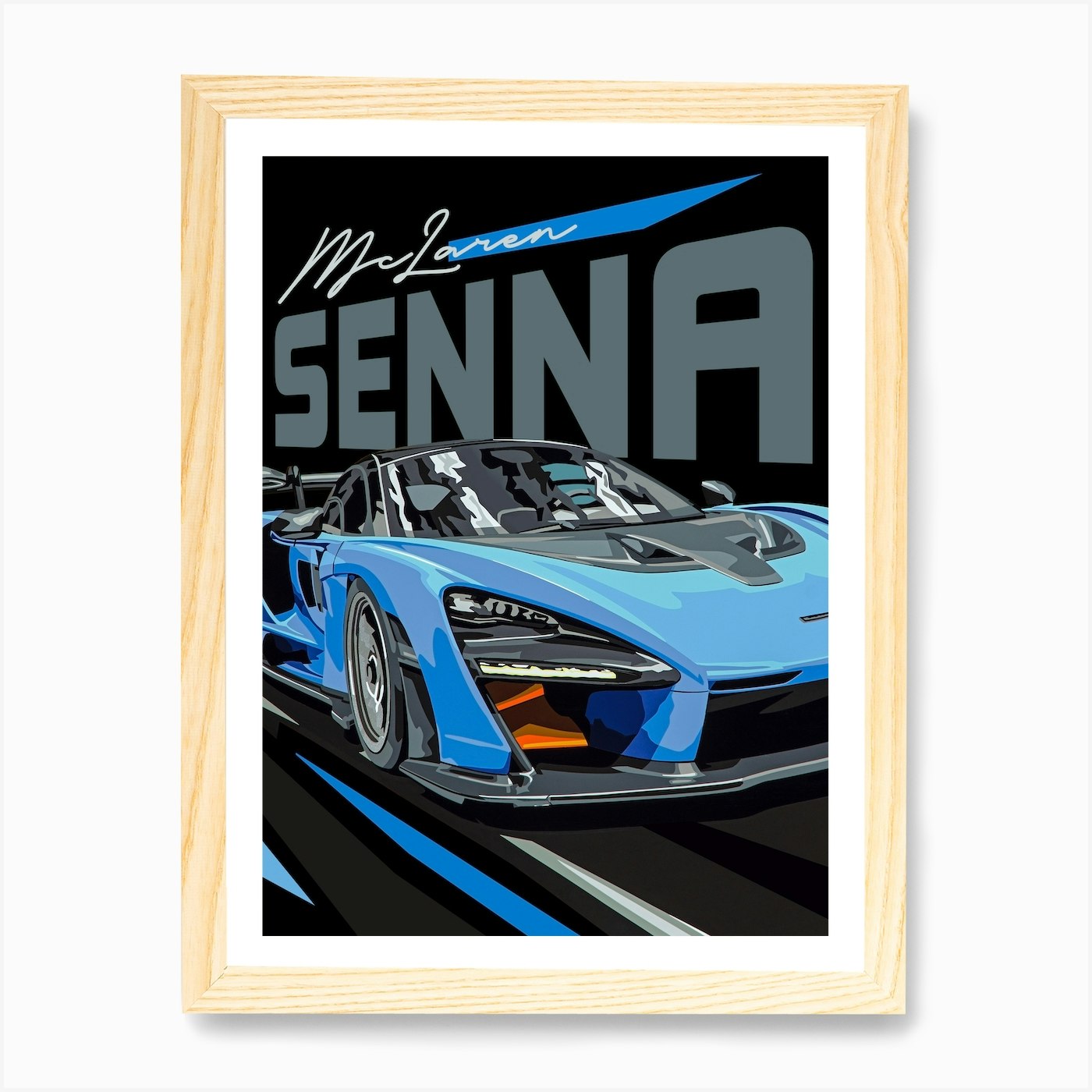 Mclaren Senna Art Print Framed Wall Art Poster Canvas Print Picture - Picture 4 of 4