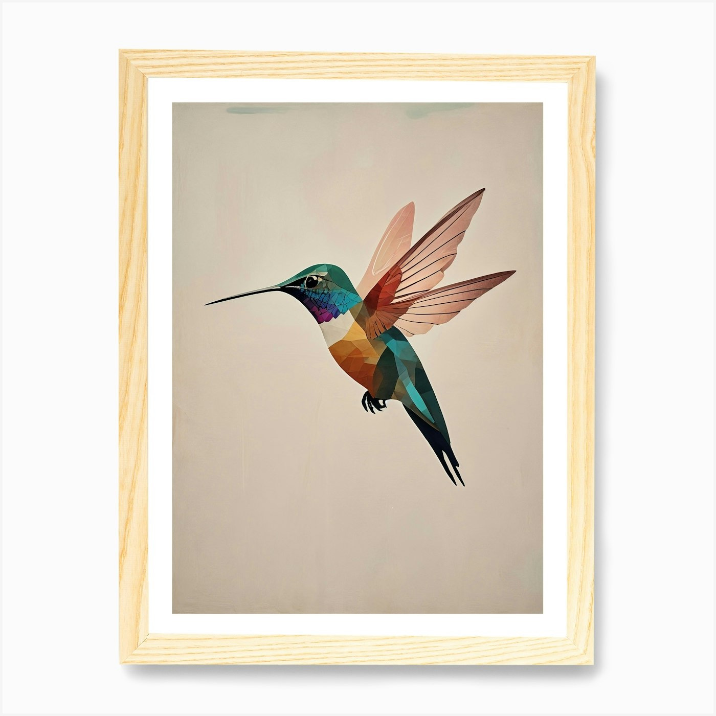 Hummingbird Art Print Framed Wall Art Poster Canvas Print Picture - Picture 4 of 4
