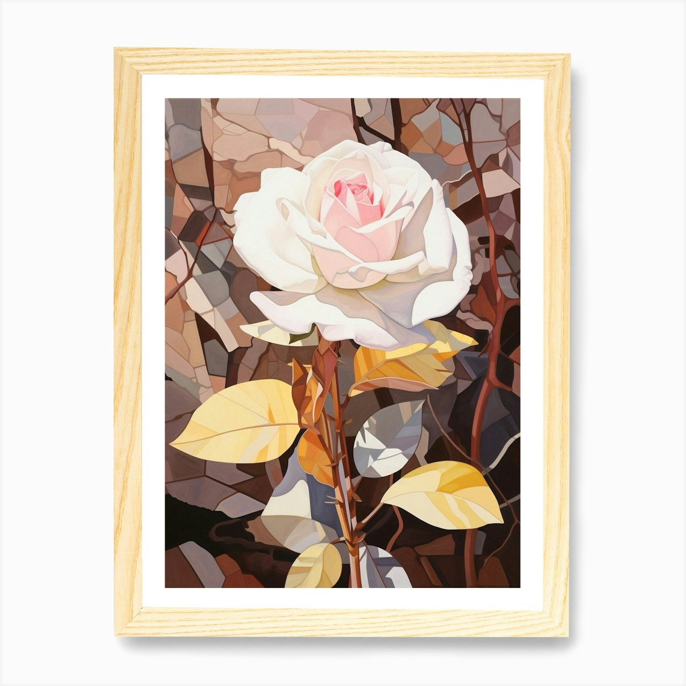 Rose 5 Flower Painting Art Print Framed Wall Art Poster Canvas Print Picture - Picture 4 of 4