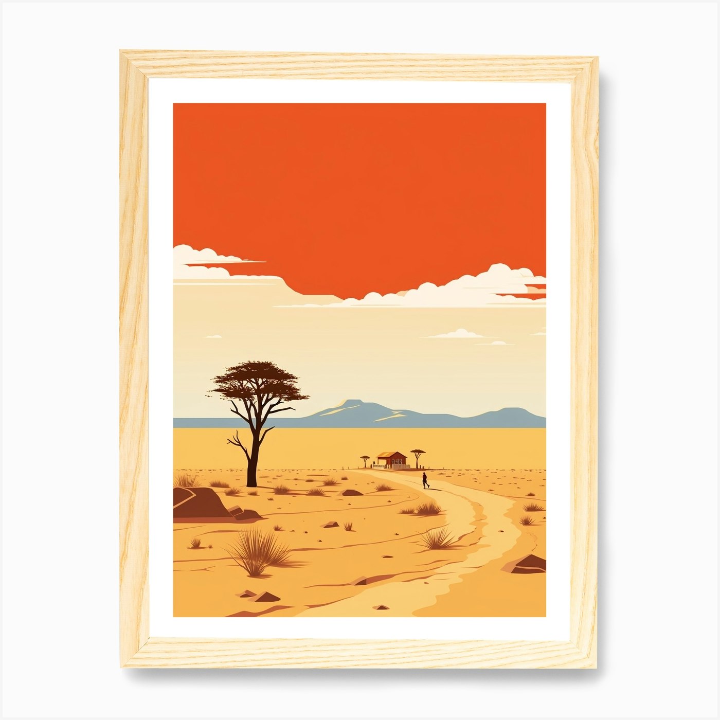 Namibia Ilustración de Viaje Arte Pri Enmarcado Arte de Pared Póster Lienzo Impresión Cuadro - Imagen 4 de 4