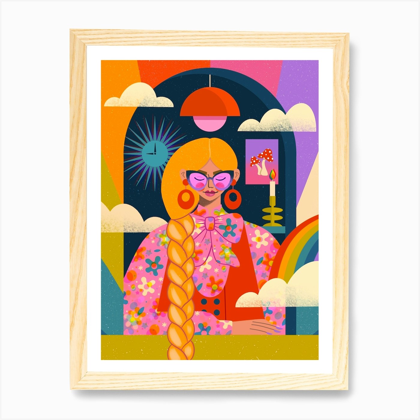 Retro Rapunzel Art Print Framed Wall Art Poster Canvas Print Picture - Picture 4 of 4