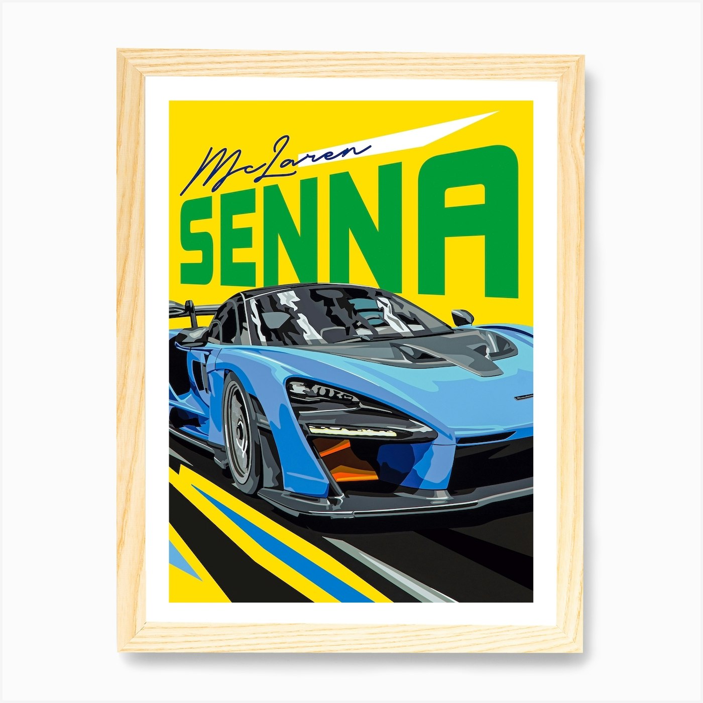 Mclaren Senna Brazil Art Print Framed Wall Art Poster Canvas Print Picture - Picture 4 of 4