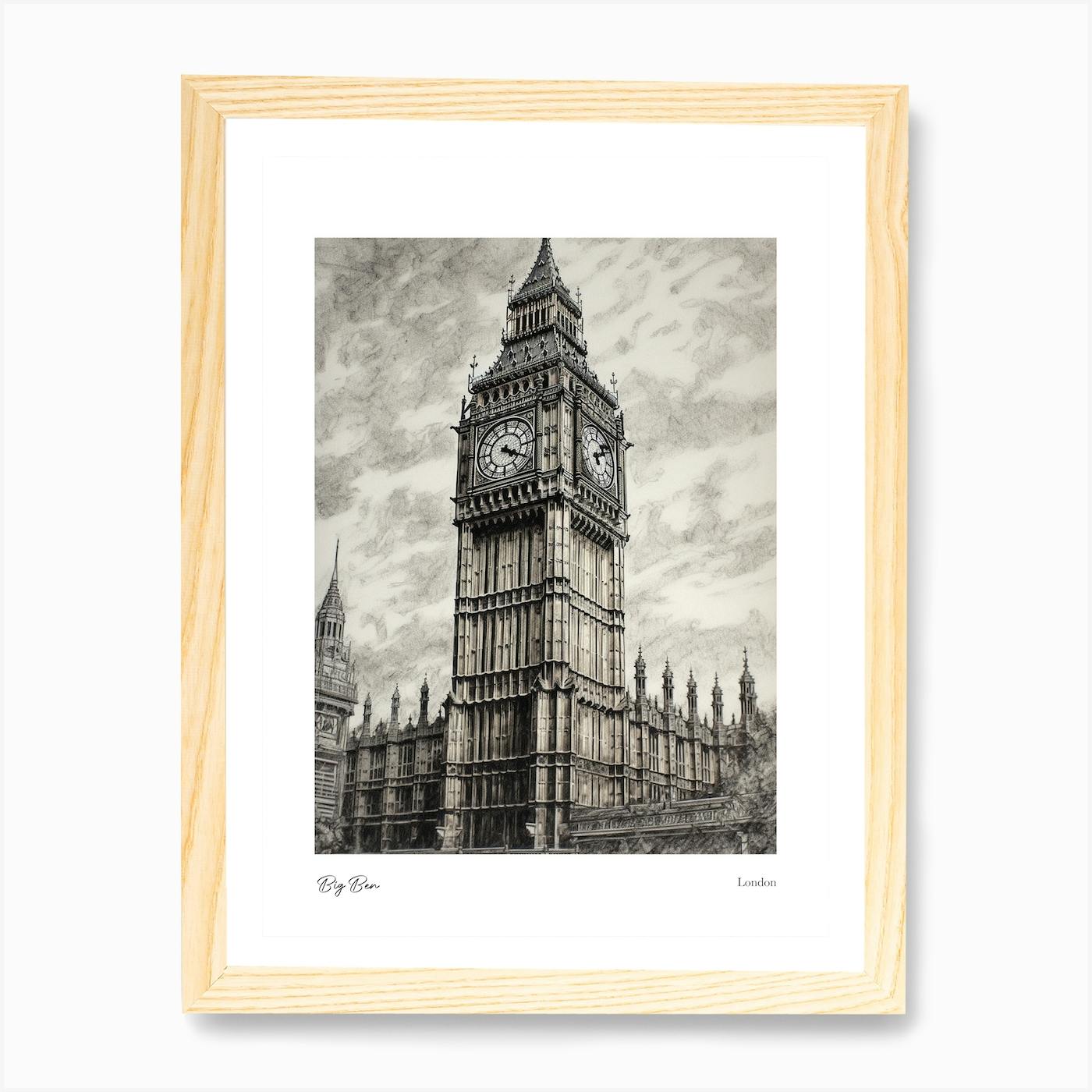 Big Ben Sketch Art Drawn iPhone 4s Wallpapers Free Download