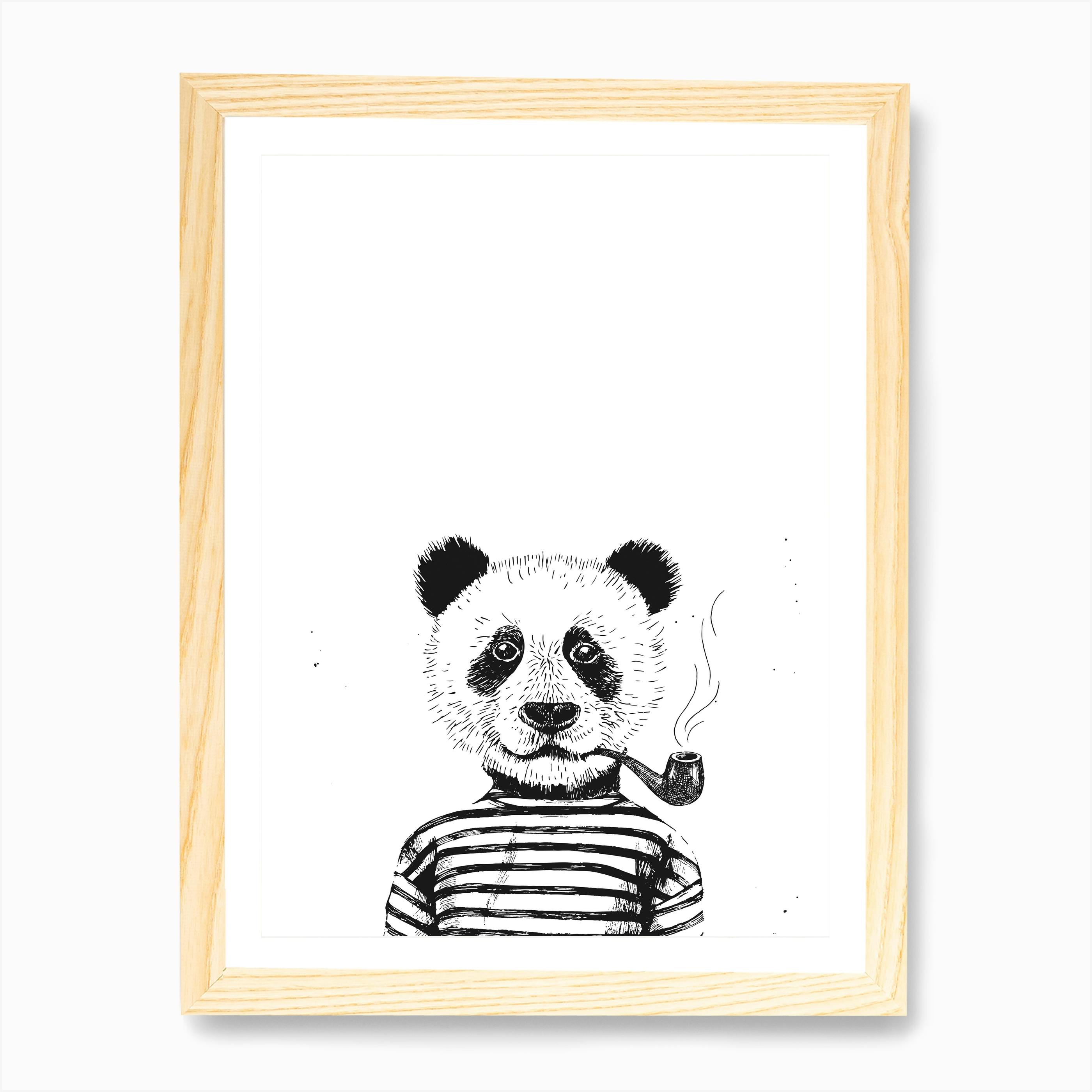 Panda Sleeping Watercolour Art Print Framed Poster Wall Decor