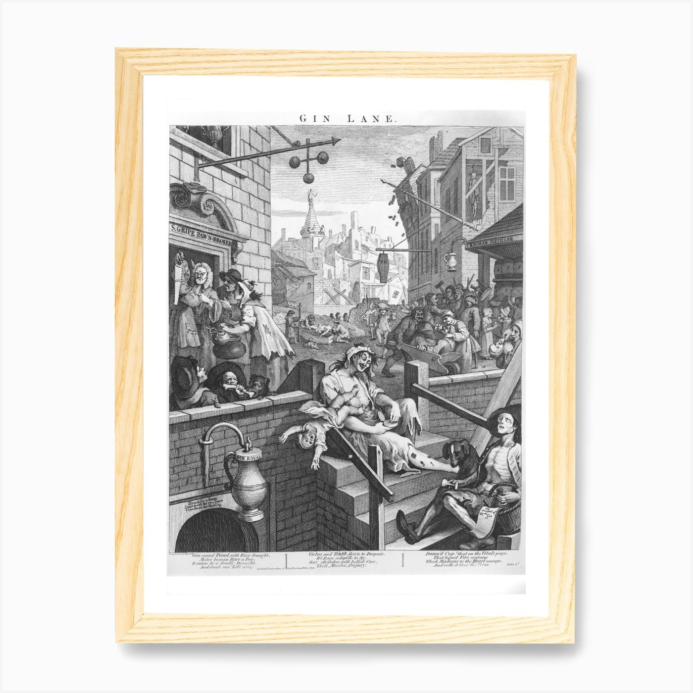 Gin Lane by William Hogarth Art Print by Vintage Print and ...