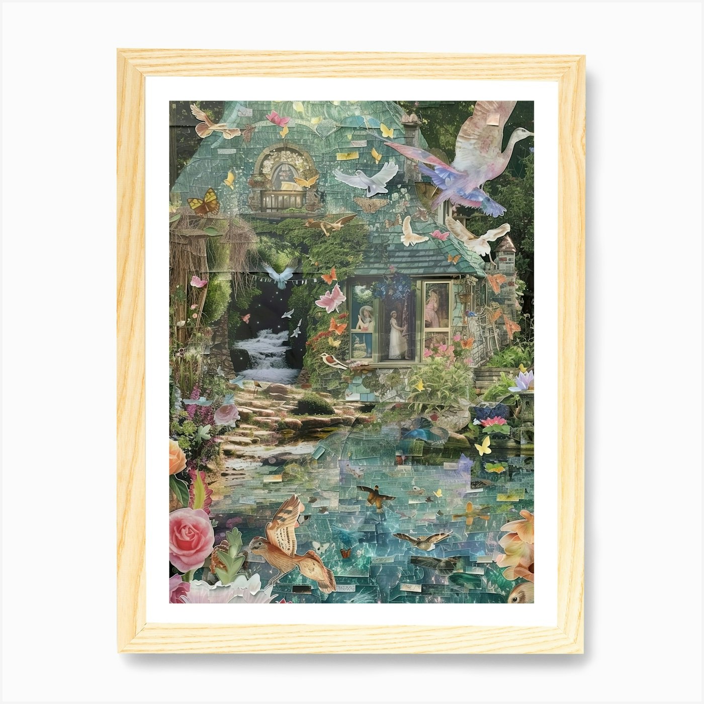 Quadro stampa su tela poster arte parete incorniciato 2 arte P ritagli fiaba - Foto 4 di 4