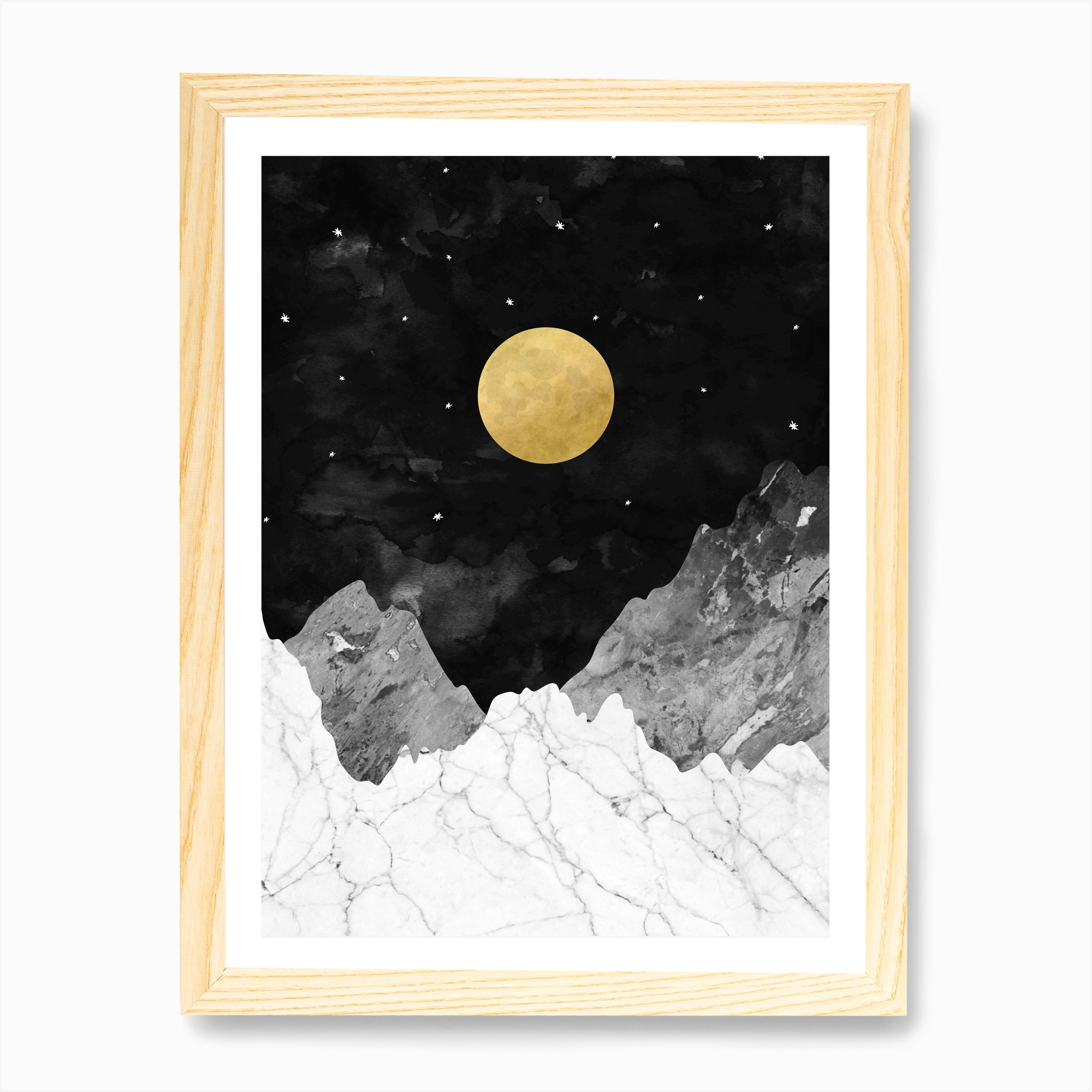 Moon And Stars Art Print Free Shipping Fy