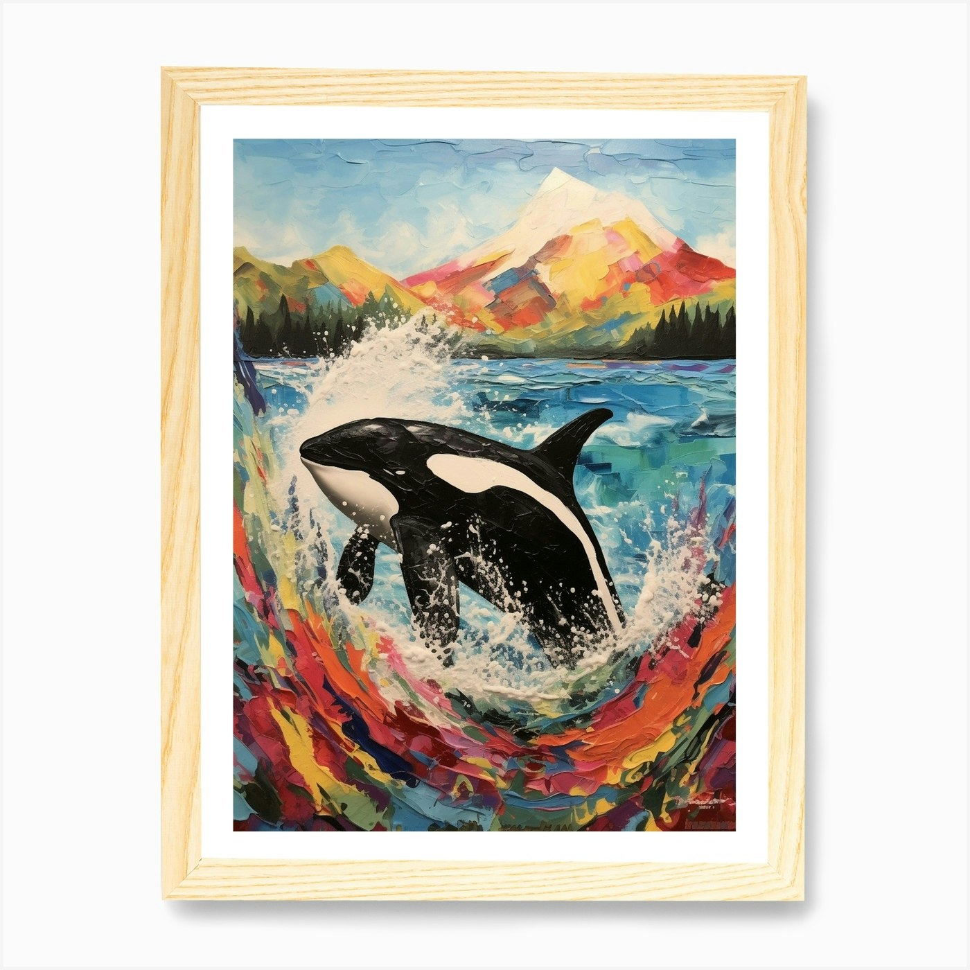 Orca whale in martini glass watercolor - Orca Whale In Martini Glass  Watercolor - Posters and Art Prints
