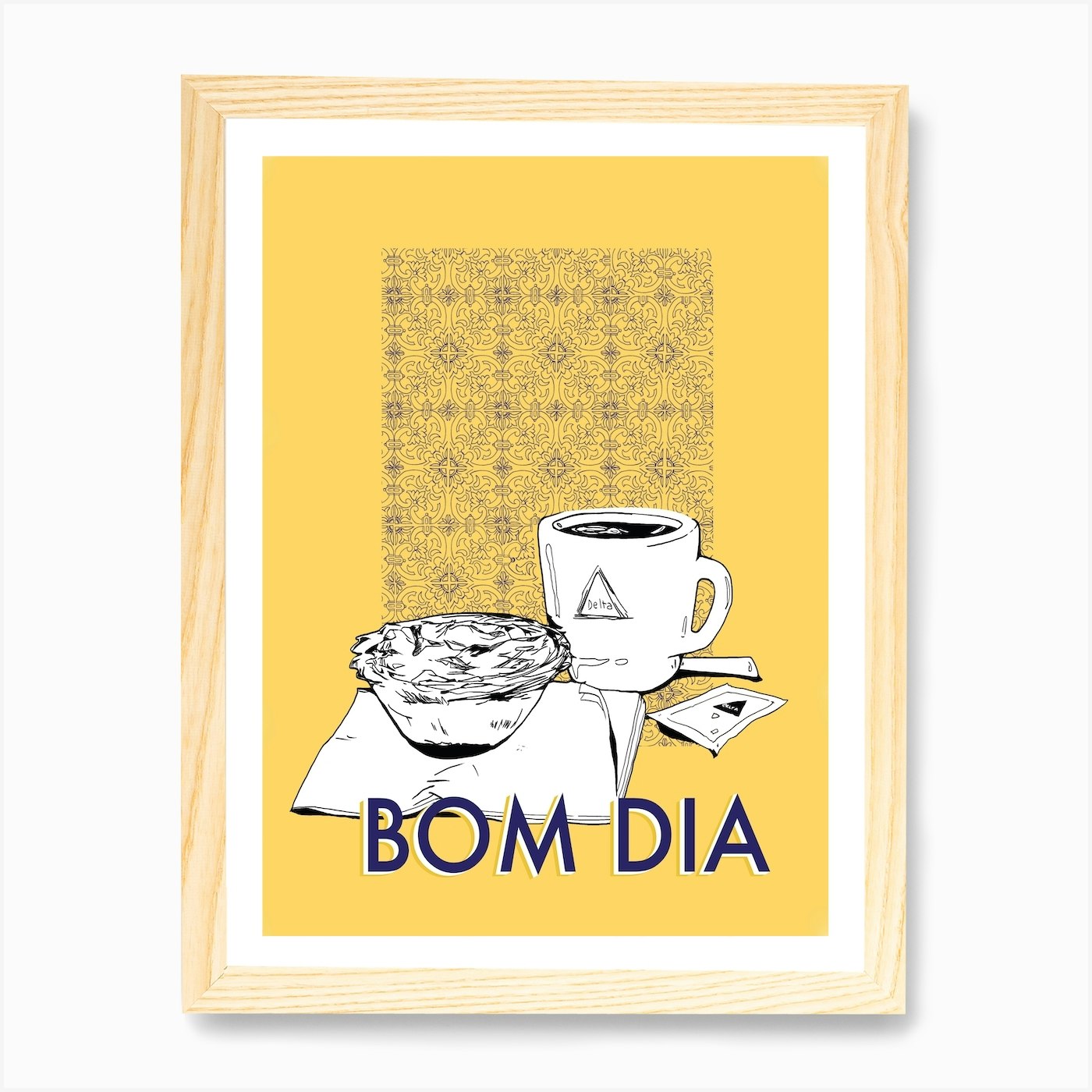 Bom Dia Coffee Portugal Art Print by Romane Mendes - Fy Bom Dia Coffee Portugal Art Print by Romane Mendes - Fy