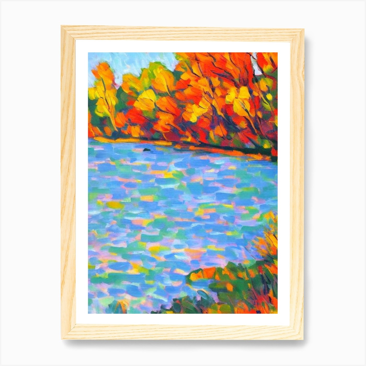 River Birch tree Abstract Block Col Framed Wall Art Poster Canvas Print Picture - Picture 4 of 4