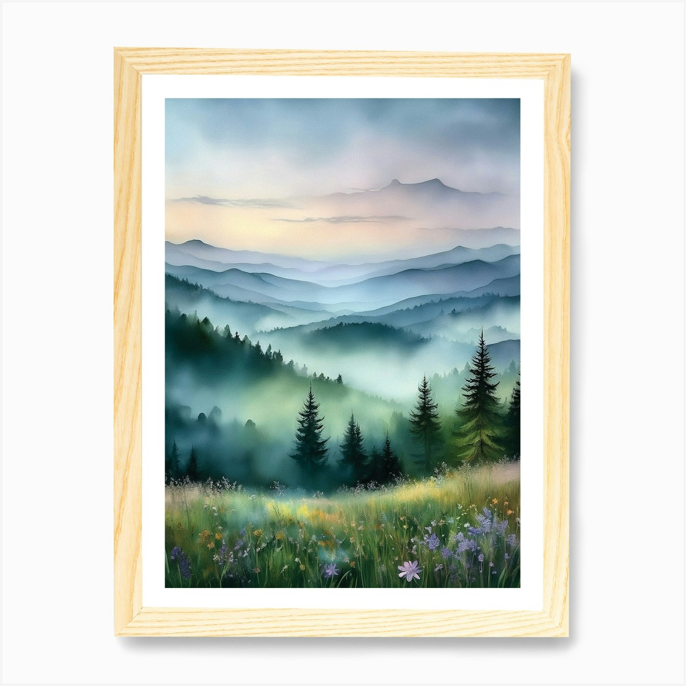Póster arte de pared enmarcado Montañas Apalaches, montaña humeante lienzo impresión cuadro - Imagen 4 de 4