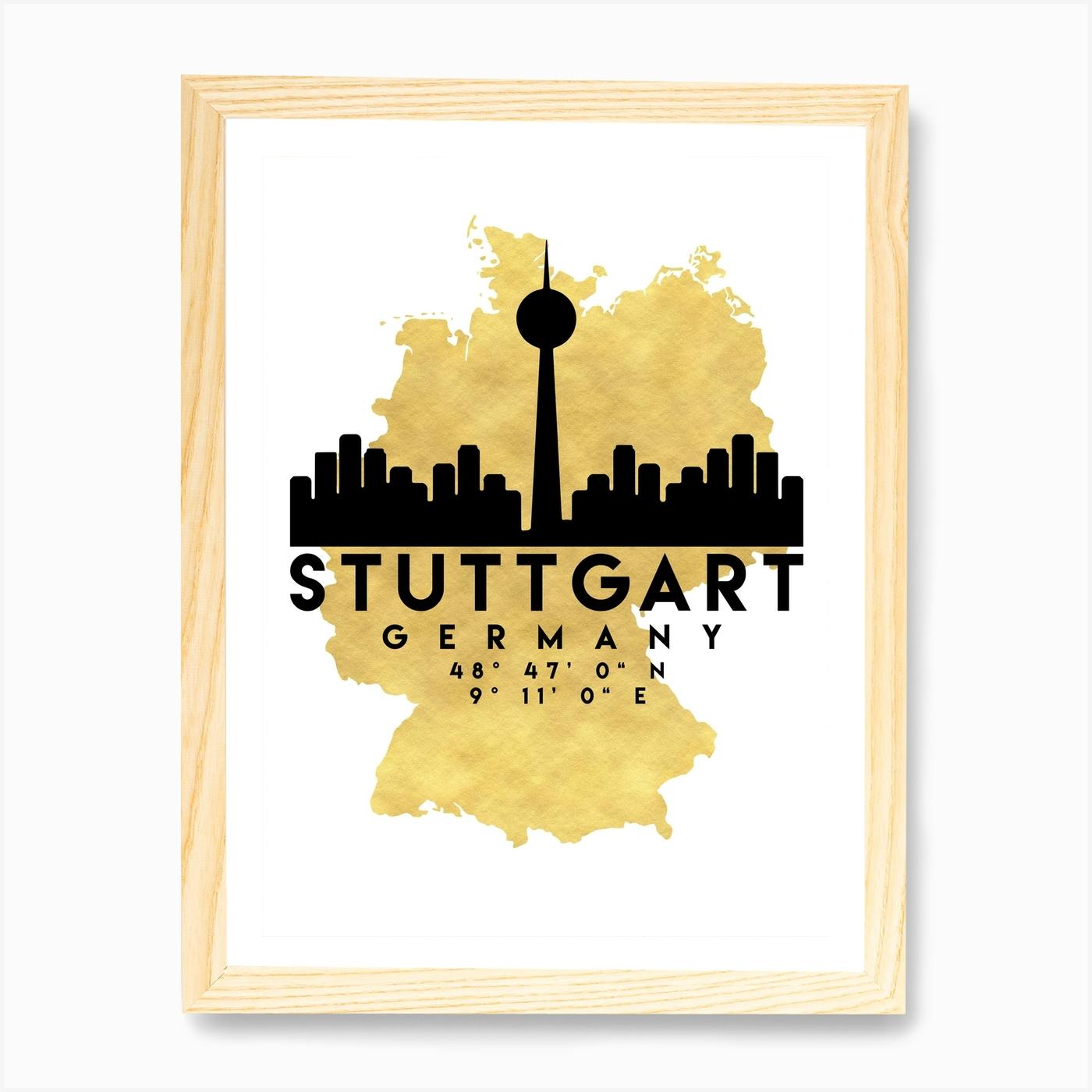 Stuttgart Germany City Map Stuttgart Map 4492 Art Print