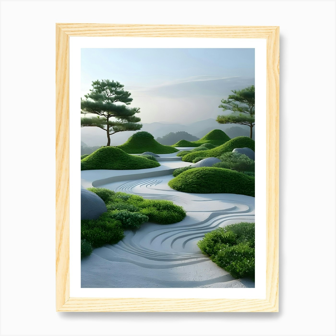 Zen Garden Art Print Framed Wall Art Poster Canvas Print Picture - Picture 4 of 4