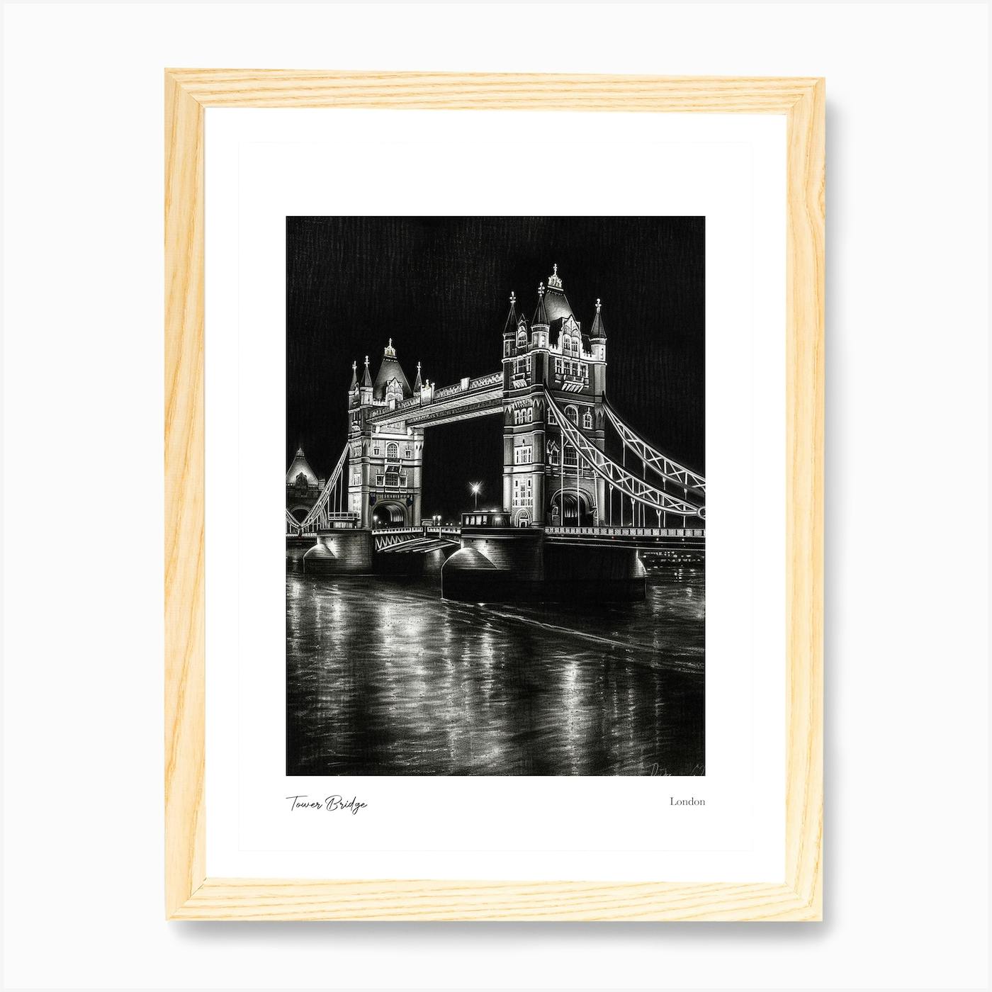 Tower Bridge in London Drawing by Lera Ryazanceva | Saatchi Art