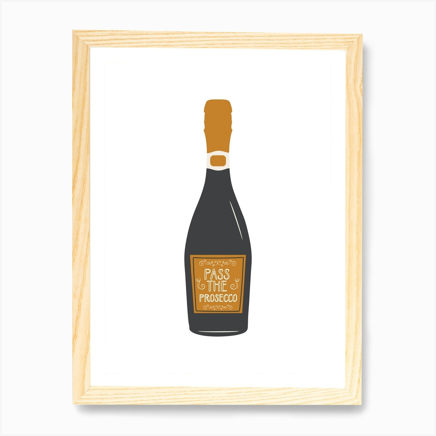 Prosecco Art Print Framed Wall Art Poster Canvas Print Picture - Picture 4 of 4