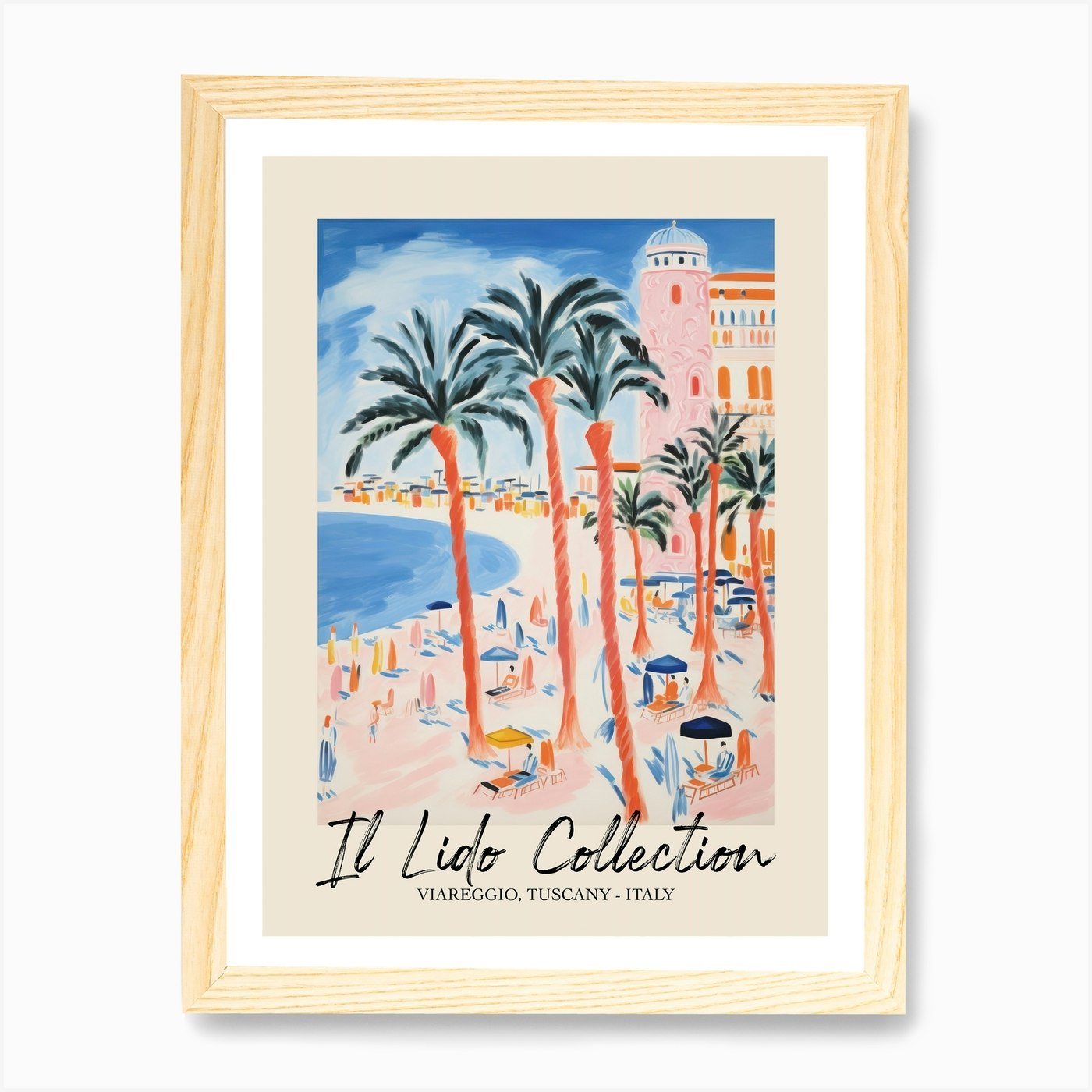 Viareggio, Tuscany Italy Il Lido Framed Wall Art Poster Canvas Print Picture - Picture 4 of 4