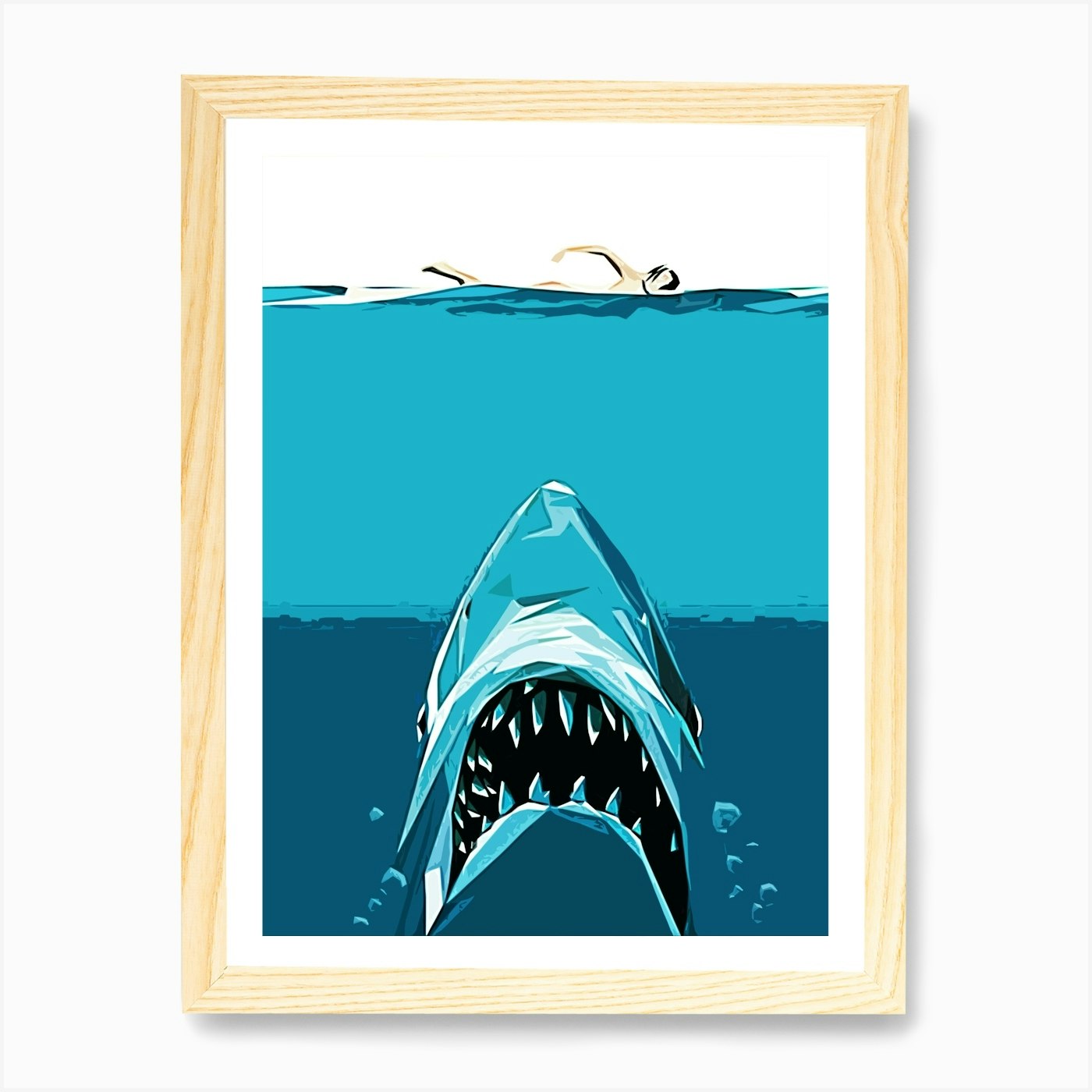 Jaws movie poster 1 Art Print Framed Wall Art Poster Canvas Print Picture - Picture 4 of 4