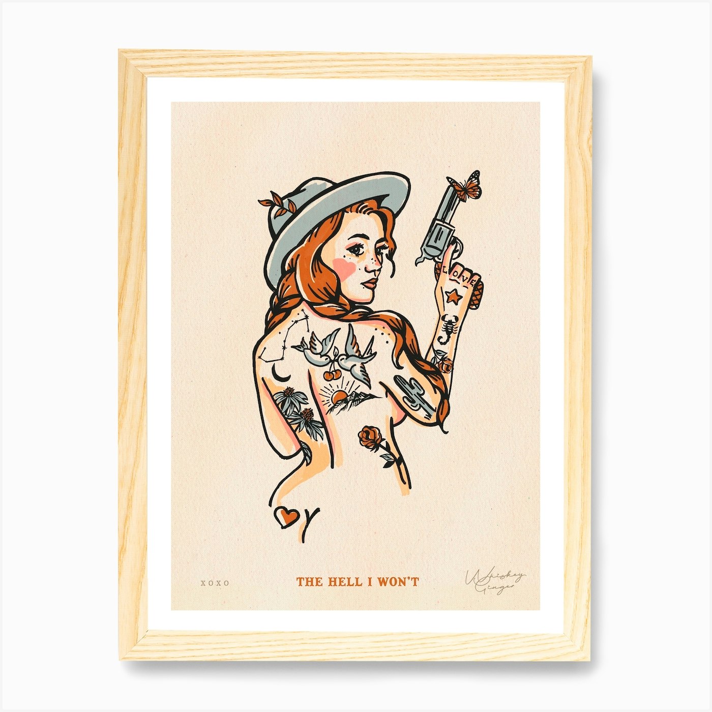 Vintage Pinup Girl Metal Art Print Alcohol Ad — The Whiskey Ginger