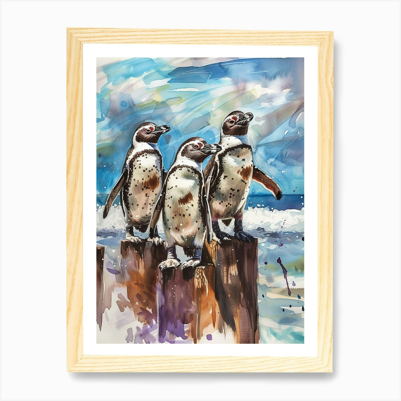 Humboldt Penguin Stewart Island Ulv Framed Wall Art Poster Canvas Print Picture - Picture 4 of 4