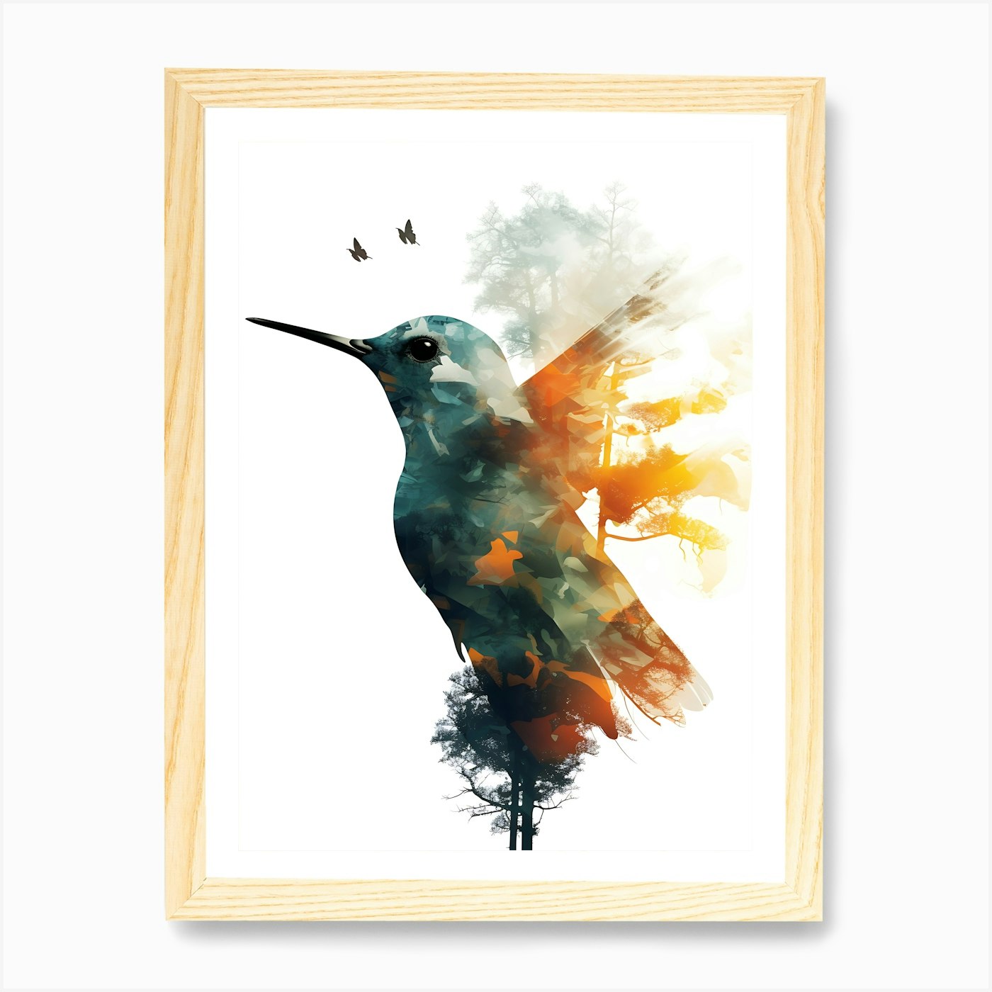 Hummingbird Art Print Framed Wall Art Poster Canvas Print Picture - Picture 4 of 4