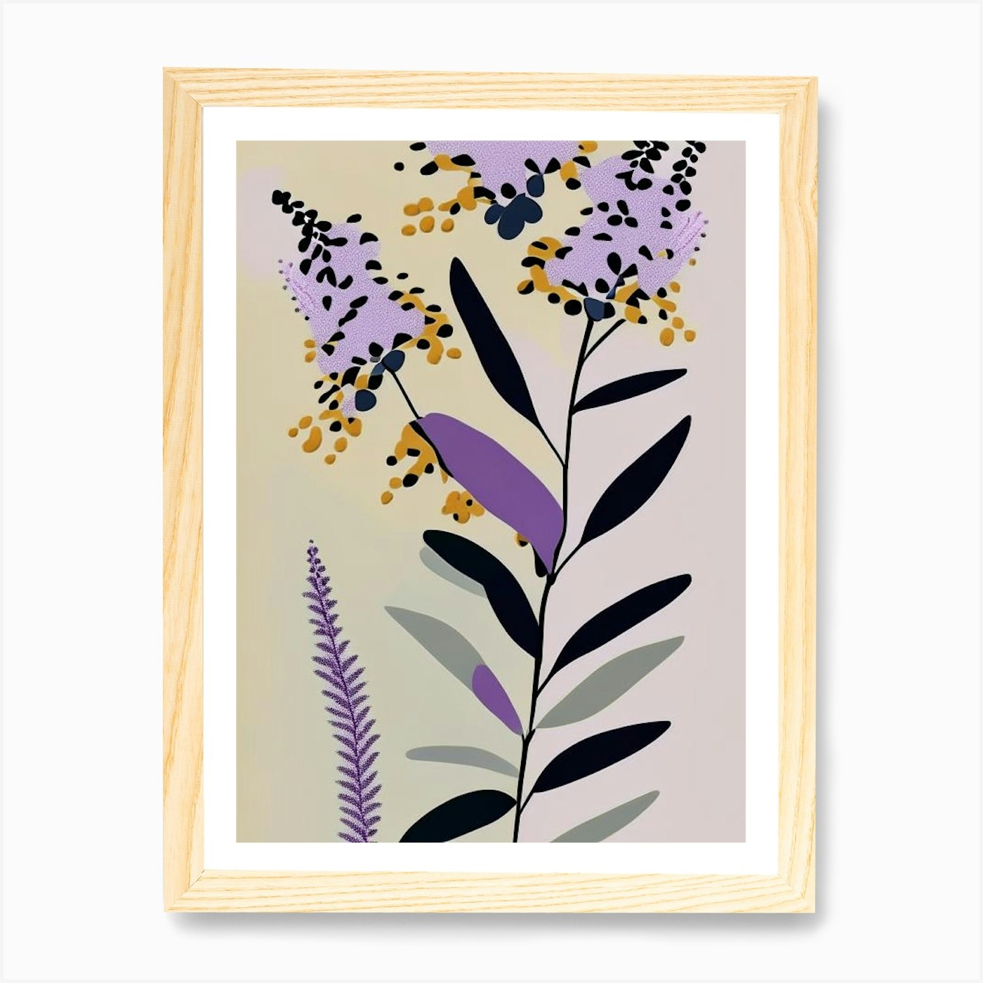 Butterfly Bush Wildflower Modern Mu Framed Wall Art Poster Canvas Print Picture - Picture 4 of 4