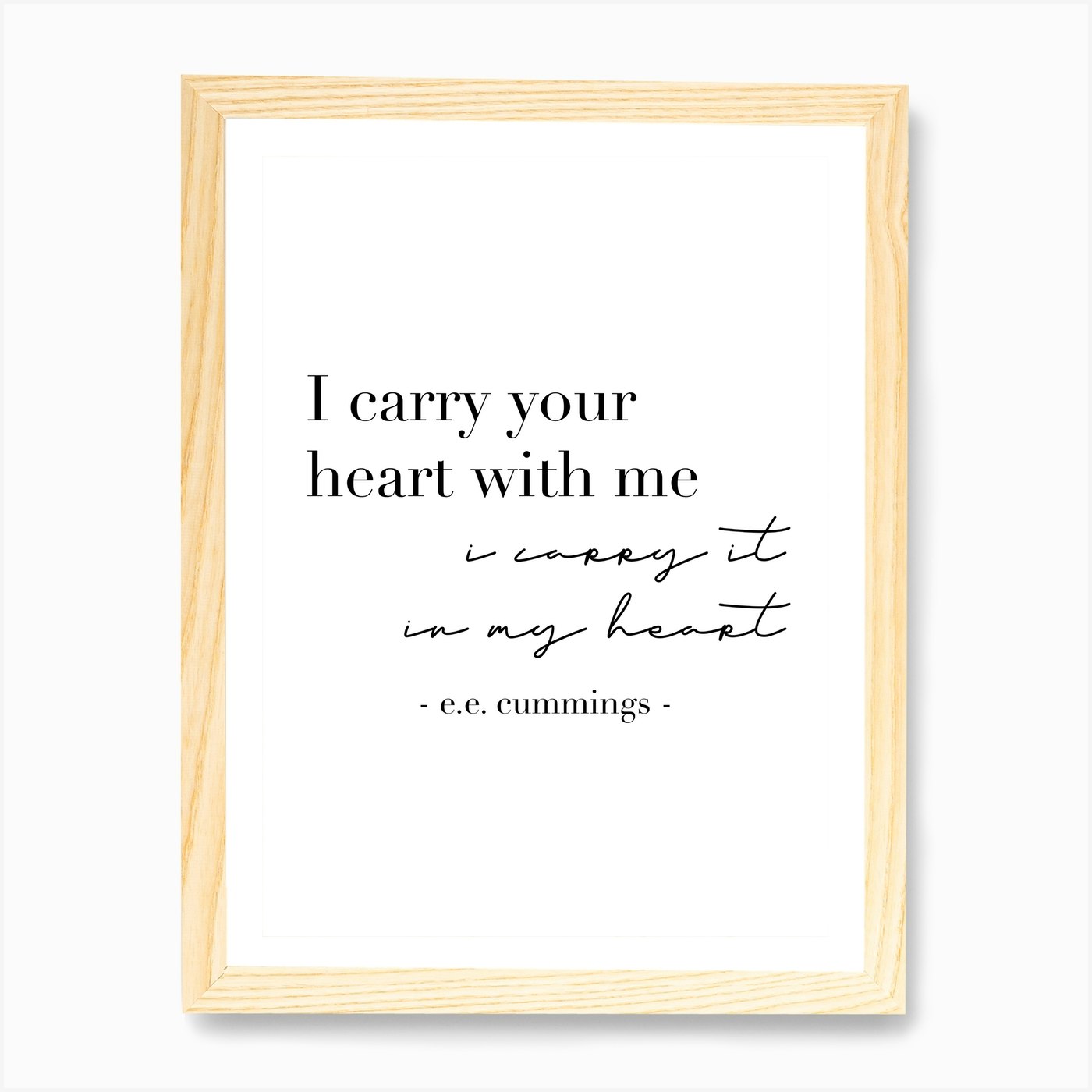 I Carry Your Heart With Me Art Print by Typologie Paper Co - Fy