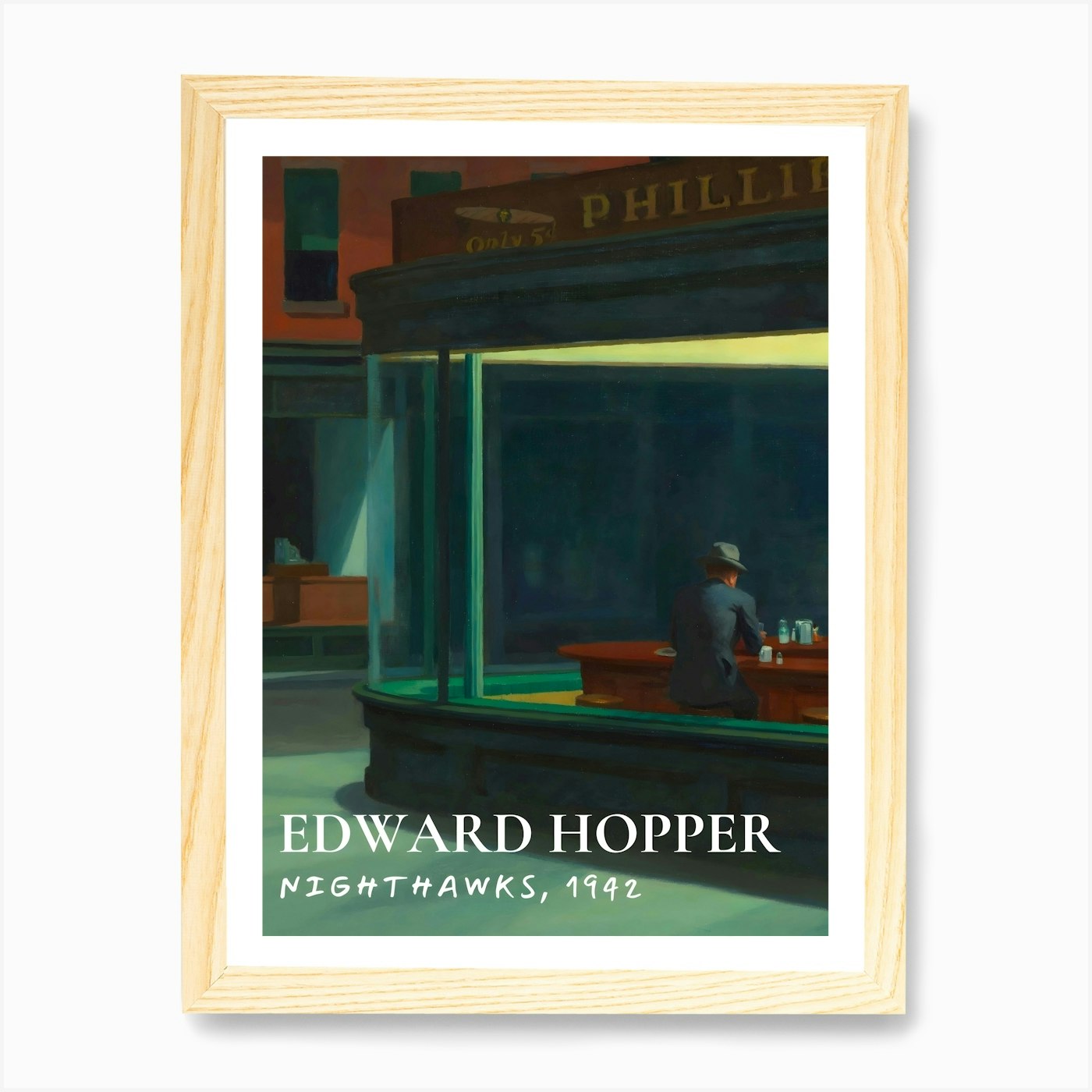 Edward Hopper Nighthawks, 1924 Art Framed Wall Art Poster Canvas Print Picture - Picture 4 of 4