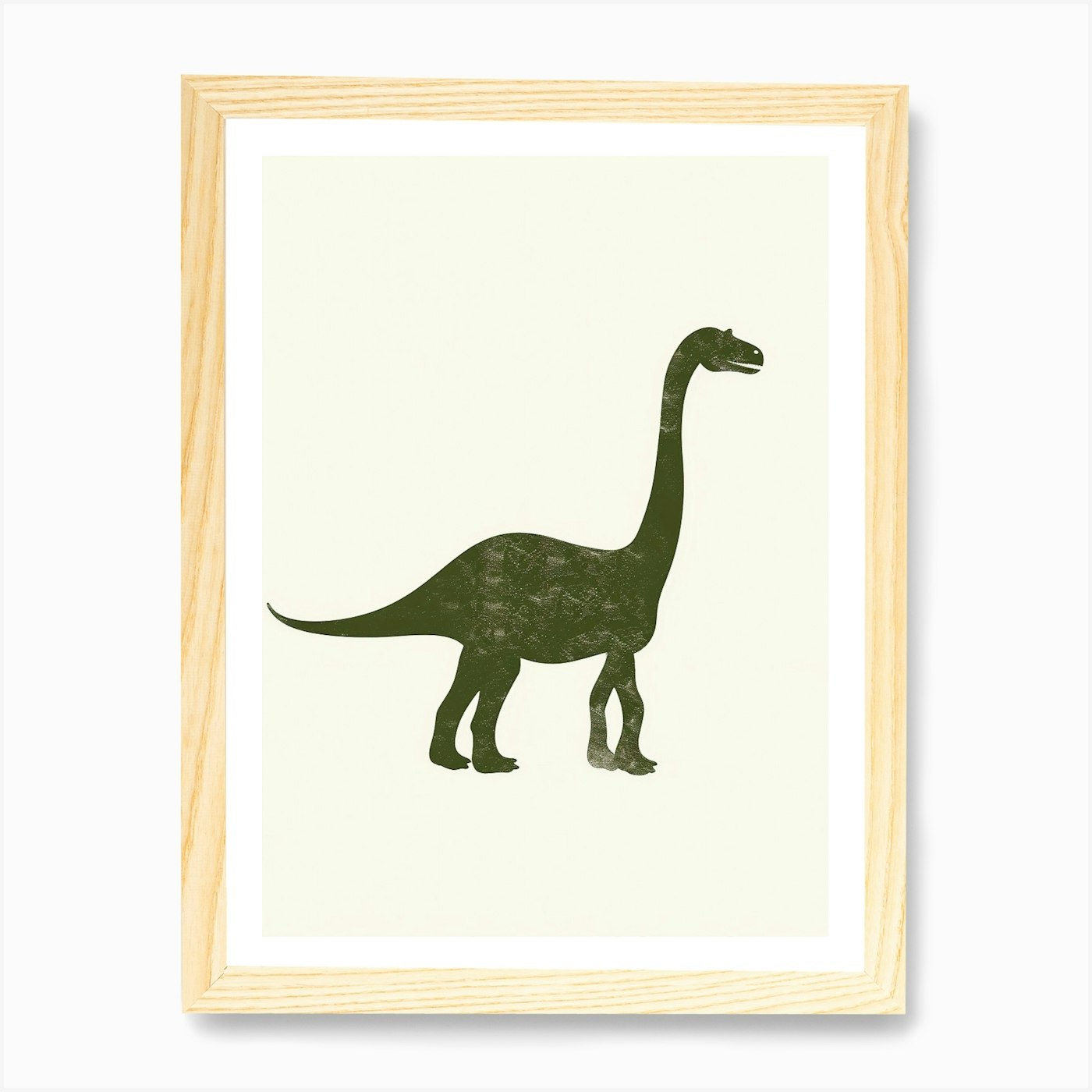 Lime Green Dinosaur Silhouette 2 Ar Framed Wall Art Poster Canvas Print Picture - Picture 4 of 4