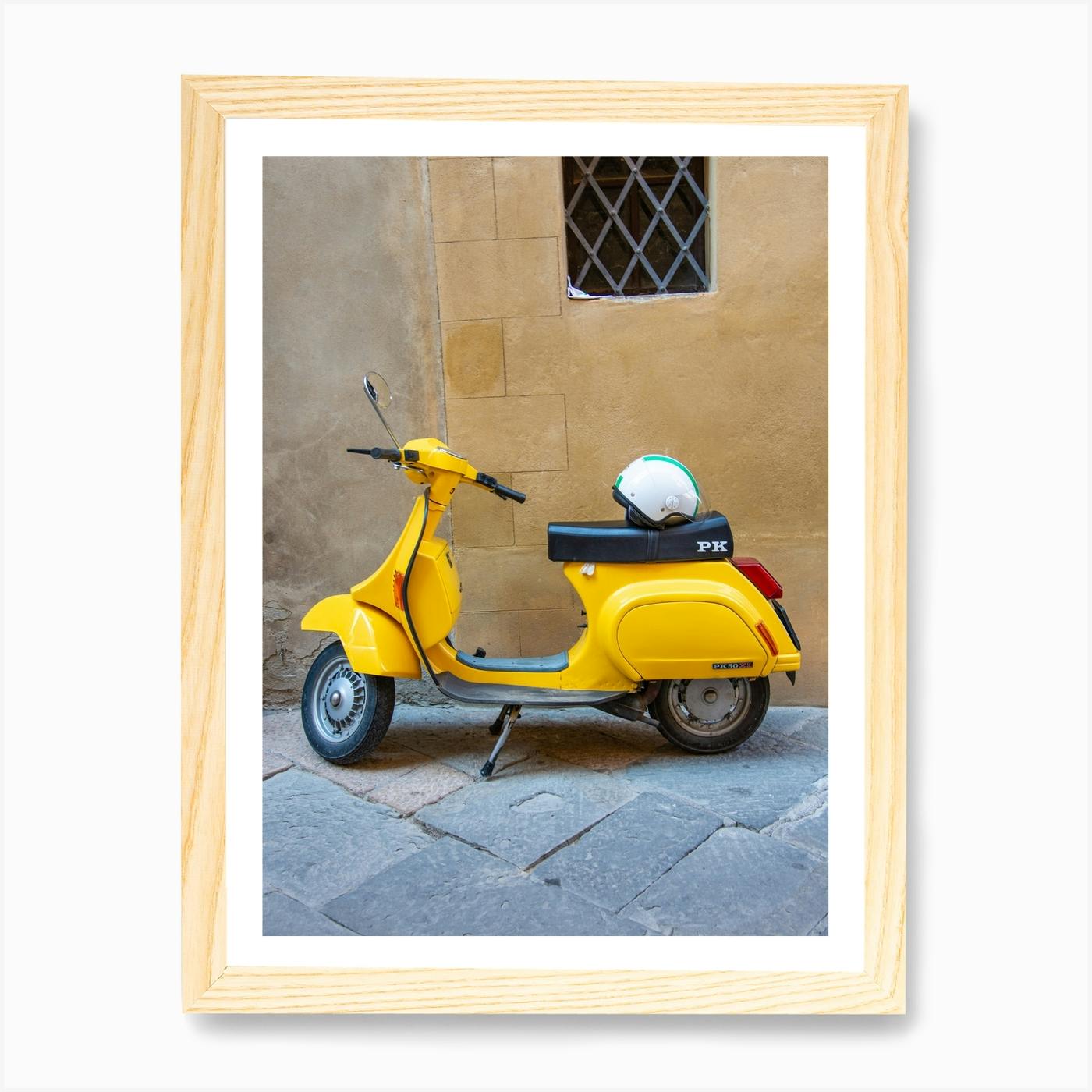 yellow vespa