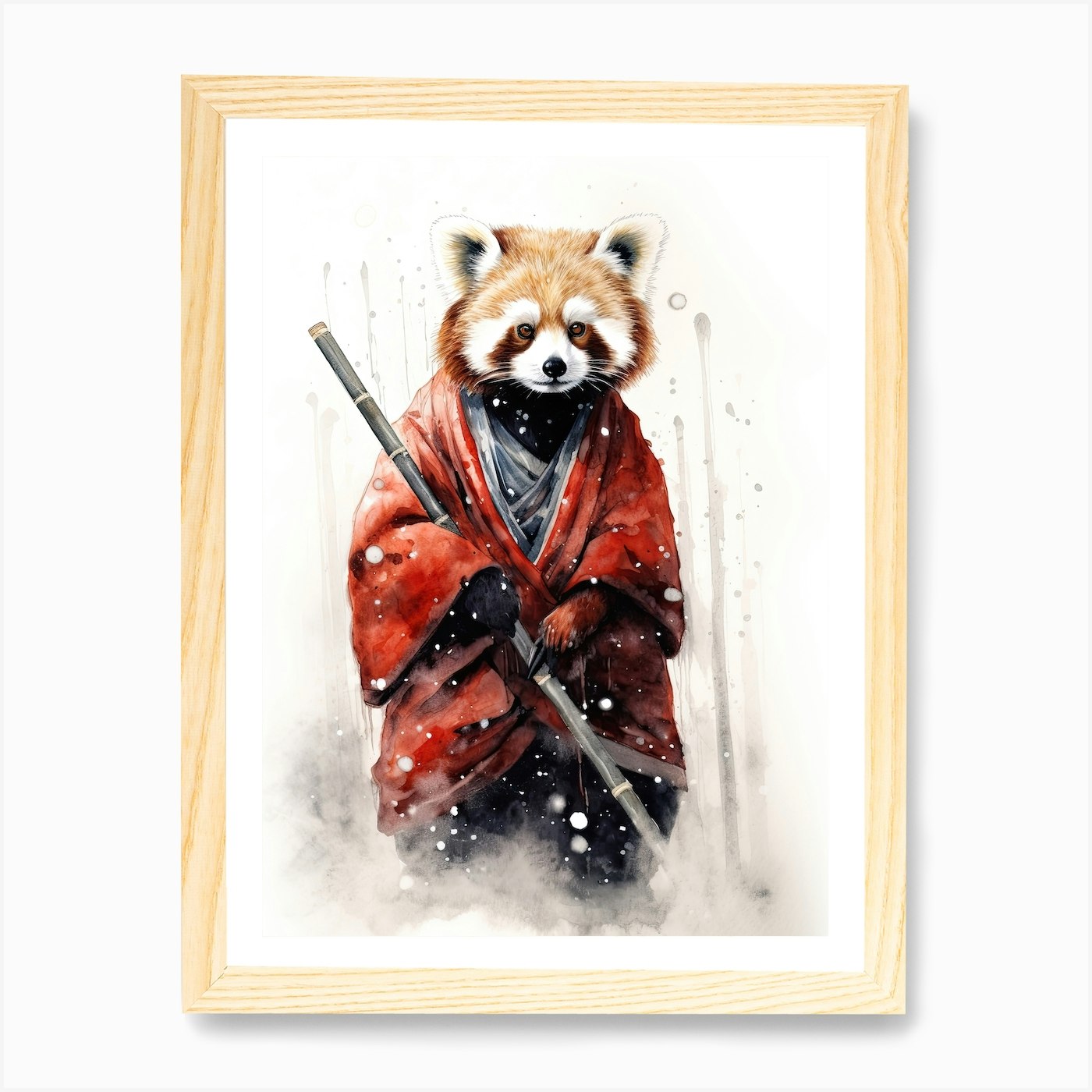 Wall Art Print, Panda playing drums